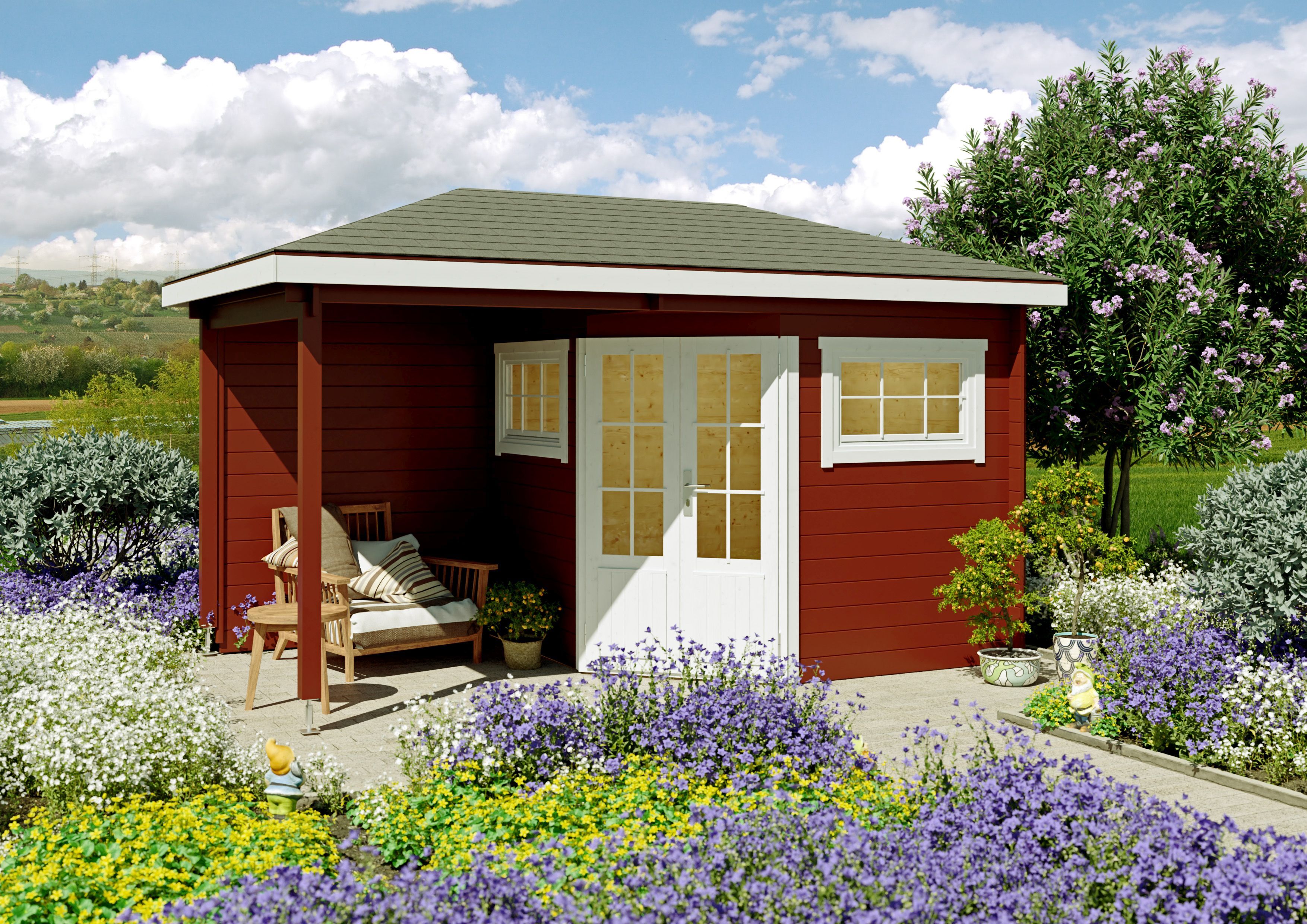 Rabatt: 26 % Fjordholz 5-Eck Holz-Hütte Modell Evelyn 2B 12m² Unkategorisiert online kaufen