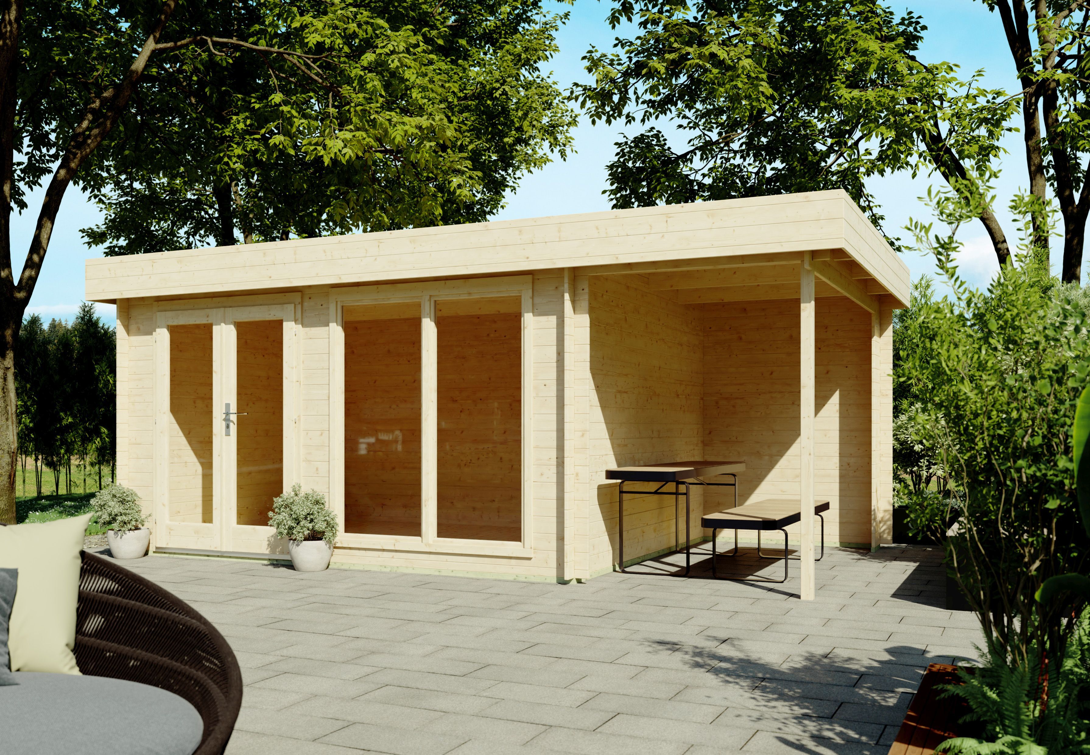 Rabatt: 26 % Fjordholz Flachdach Holz-Hütte Modell Luke 28 18m² Unkategorisiert online kaufen