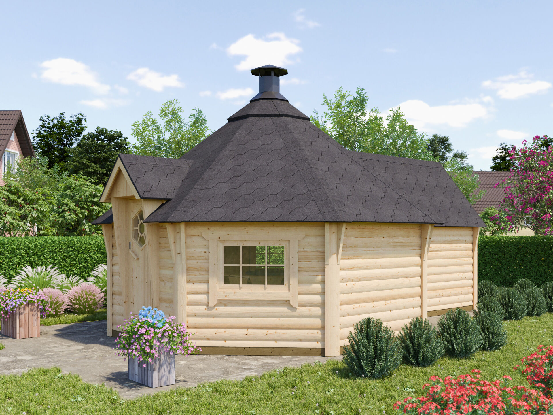 Rabatt: 26 % Fjordholz Grillkota mit Anbau Modell Ida 17+4m² Unkategorisiert online kaufen