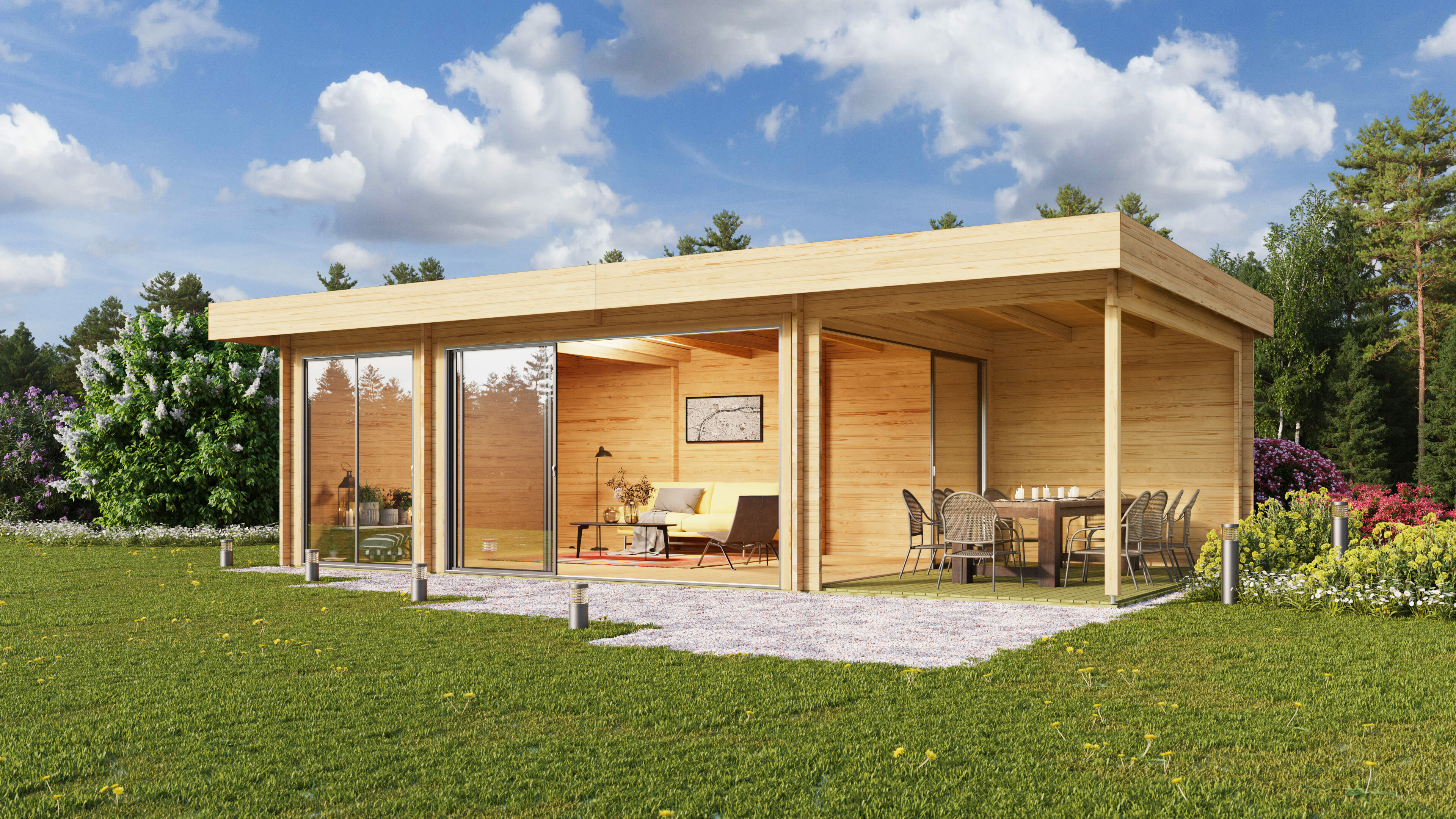 Rabatt: 26 % Fjordholz Holz-Hütte Alu Concept 70 O 45m² Unkategorisiert online kaufen