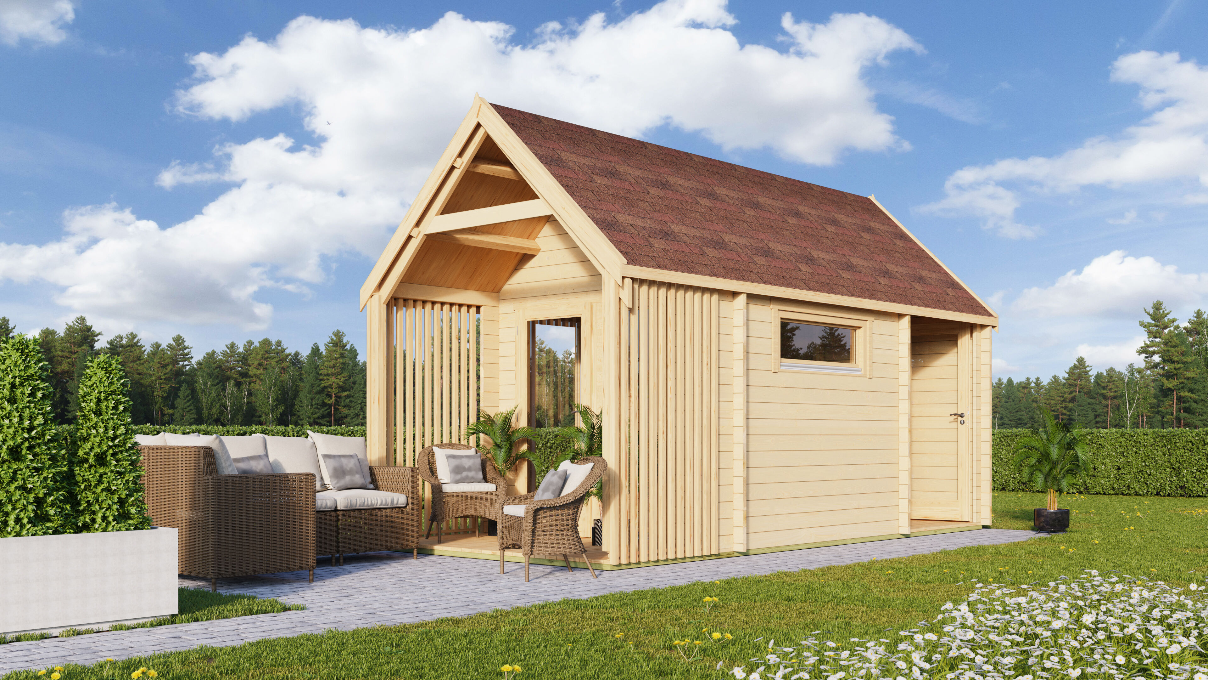 Rabatt: 26 % Fjordholz Holz-Hütte Modell Alex 44 18m² Unkategorisiert online kaufen