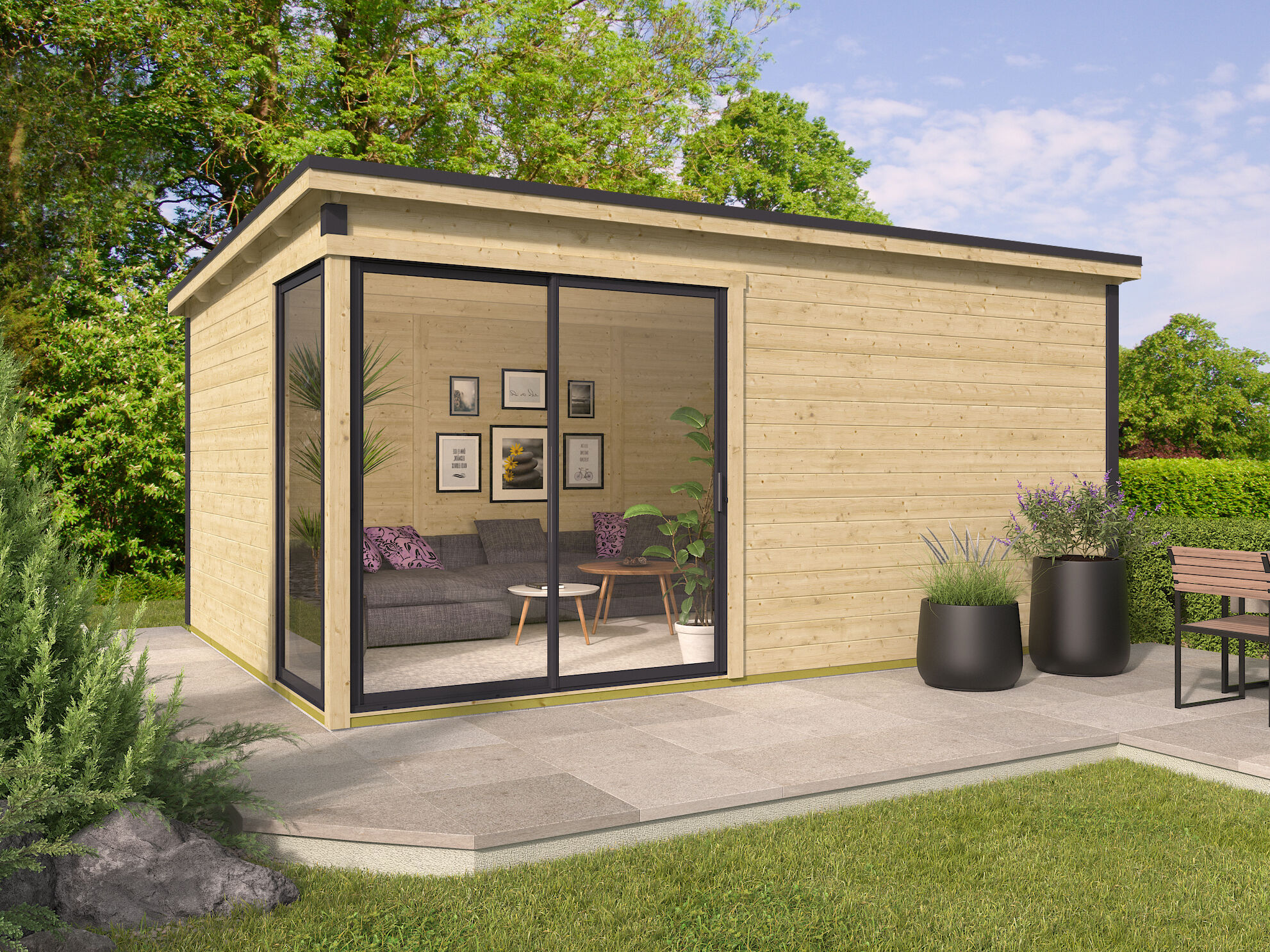 Rabatt: 26 % Fjordholz Holz-Hütte Modell Amrum-5 20m² Unkategorisiert online kaufen