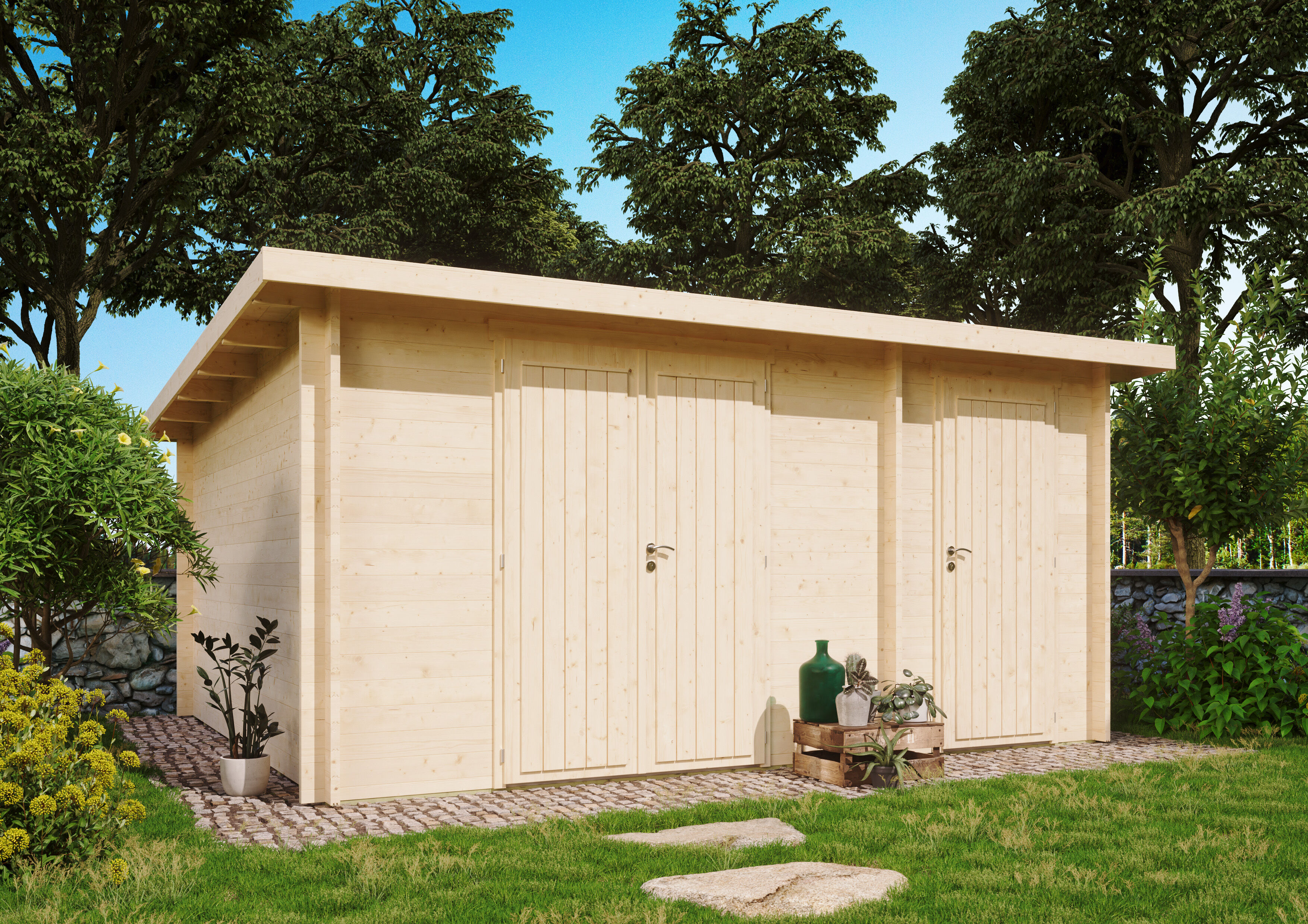 Rabatt: 26 % Fjordholz Holz-Hütte Modell Carin 44 D 20m² Unkategorisiert online kaufen