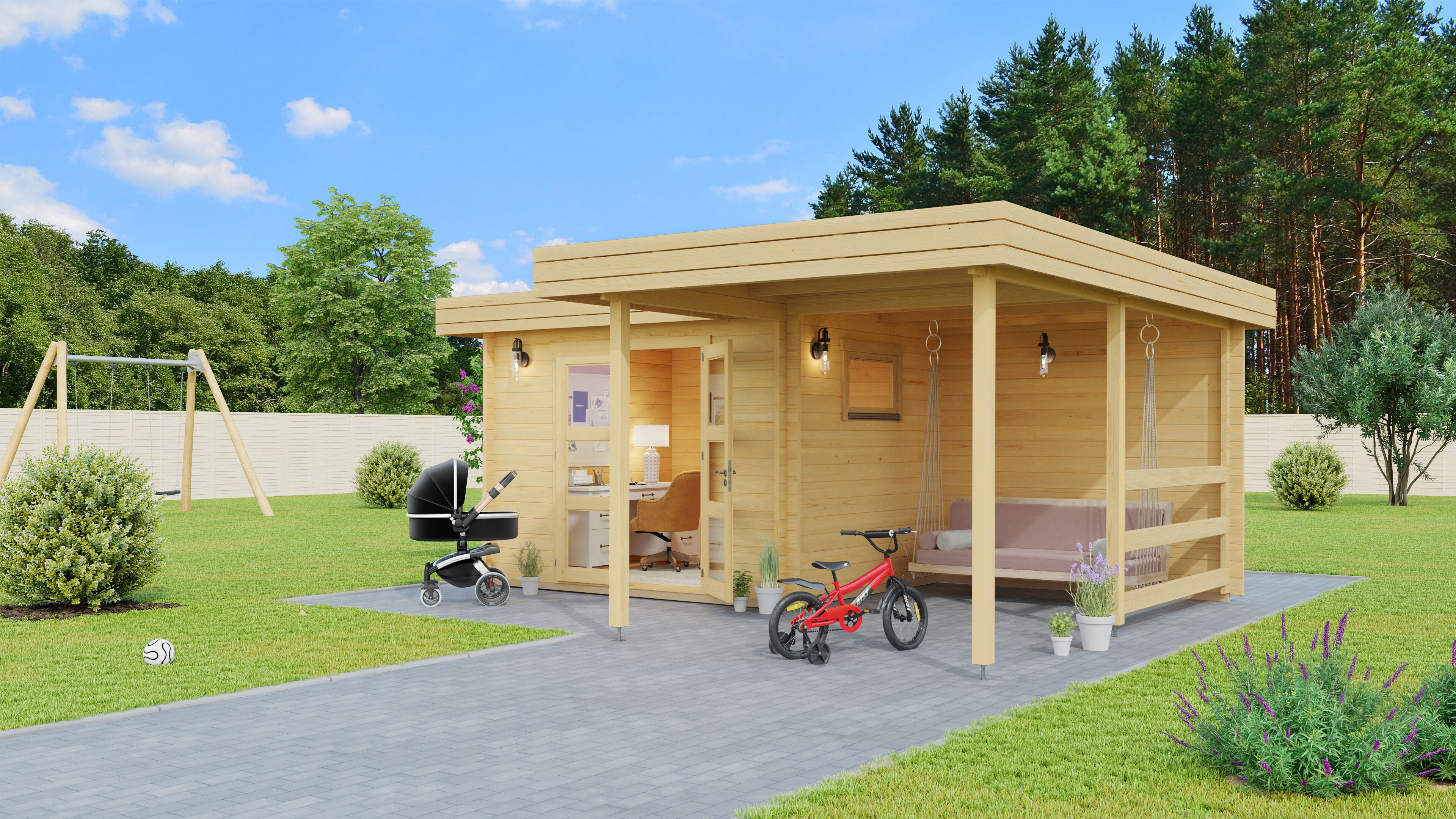Rabatt: 26 % Fjordholz Holz-Hütte Modell Roxana 44 30m² Unkategorisiert online kaufen