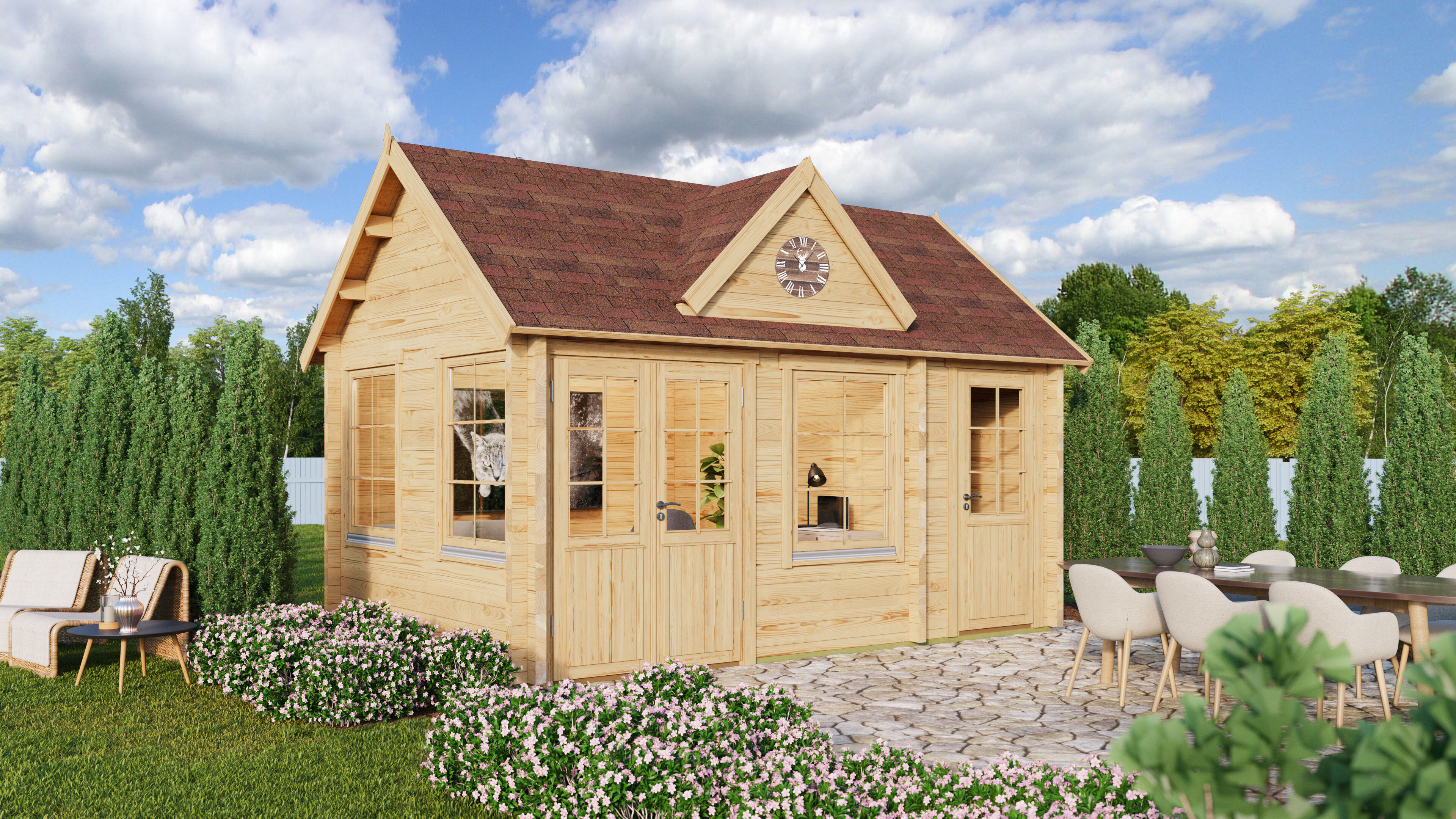 Rabatt: 26 % Fjordholz Holz-Hütte Modell Teehaus Dover 44 15m² Unkategorisiert online kaufen