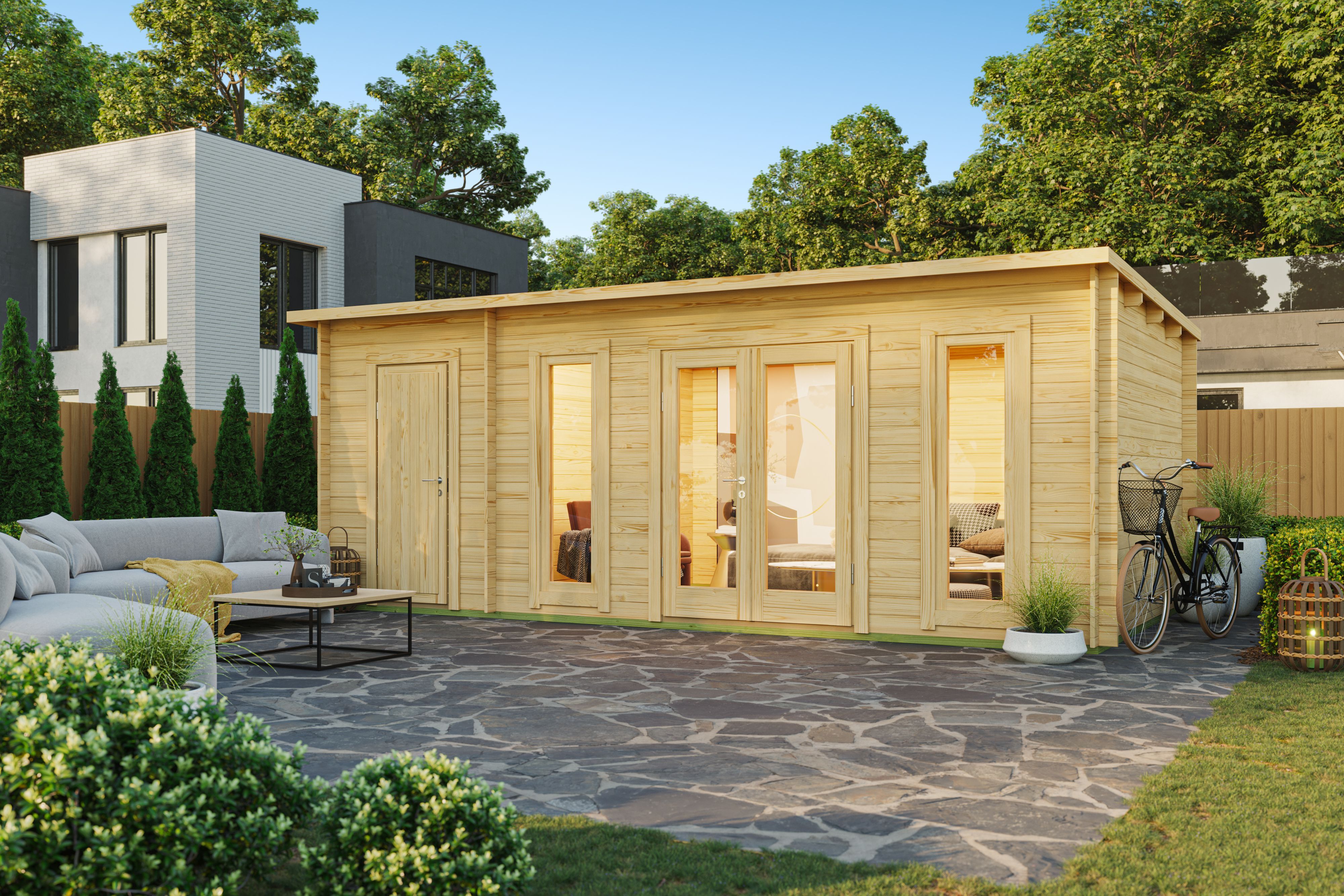 Rabatt: 26 % Fjordholz Pultdach Holz-Hütte Modell Mali 28 B 18m² Unkategorisiert online kaufen Rabatt: 26 % Fjordholz Pultdach Holz-Hütte Modell Mali 28 B 18m² Unkategorisiert online kaufen
