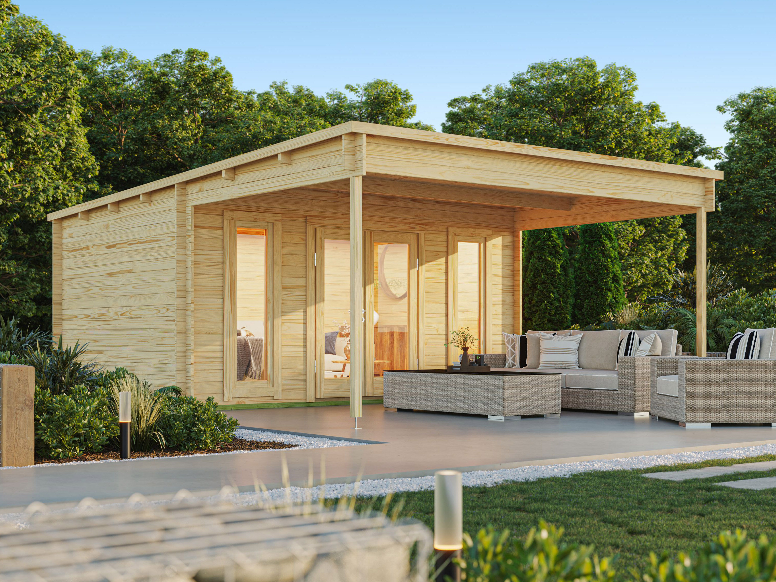 Rabatt: 26 % Fjordholz Pultdach Holz-Hütte Modell Mali 28 D 24m² Unkategorisiert online kaufen