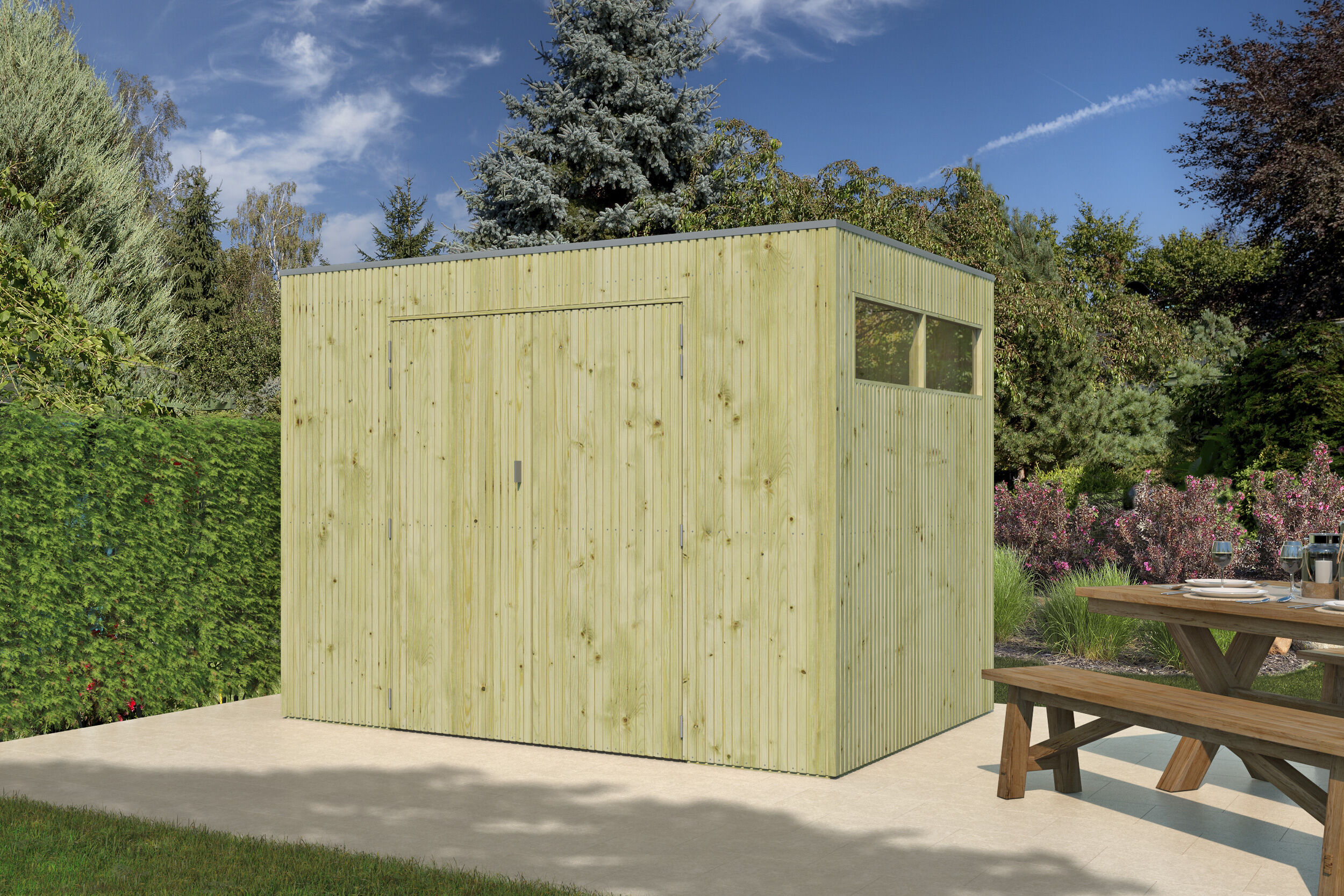 Rabatt: 26 % Holz-Hütte Modell QBV3-Line 5,90 m²