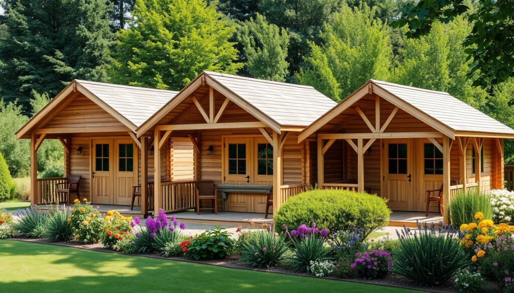 5-eckige Holzhütten Materialien