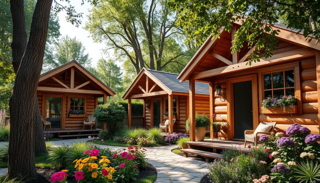 Design-Inspirationen Holz-Hütten mit Satteldach