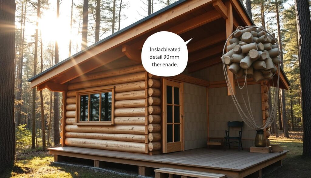 Holzhütte 90mm Wandstärke Isolierung Holzhütte 90mm Wandstärke Isolierung