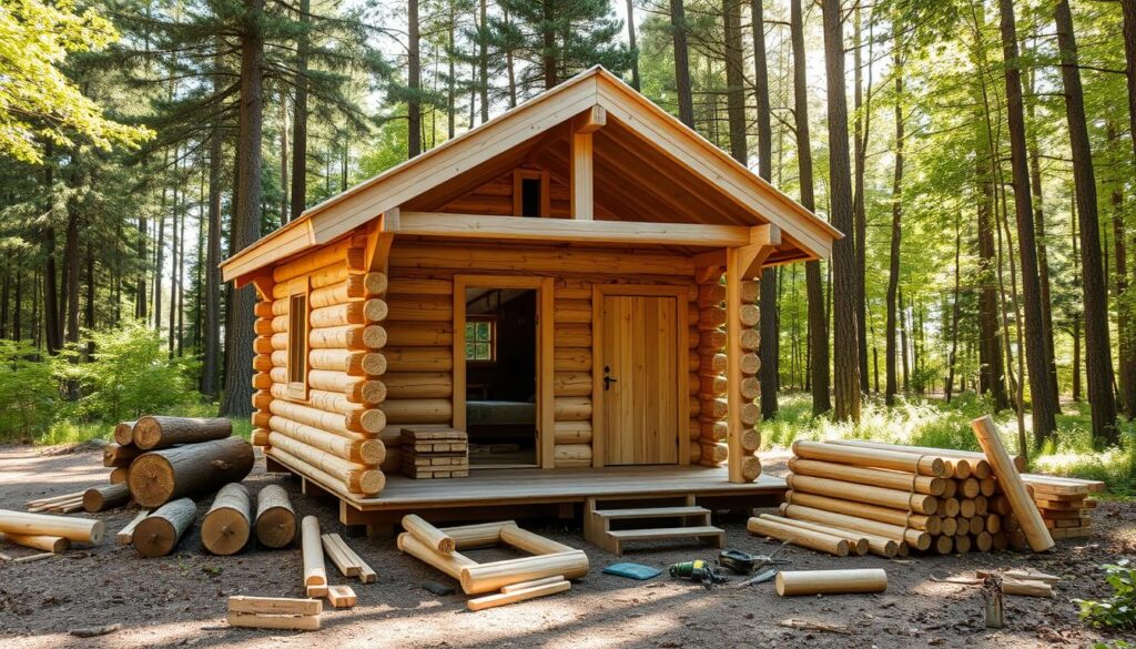 Holzhütte Bausatz Fertigbaulösung