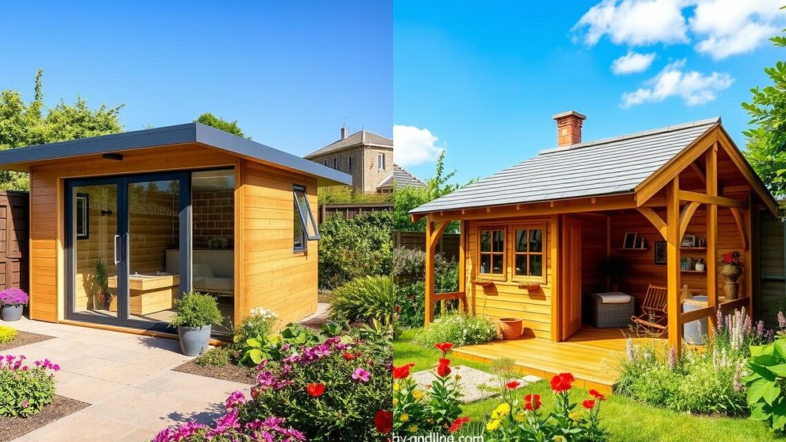 Moderne und klassische Gartenhütte im Vergleich Moderne und klassische Gartenhütte im Vergleich